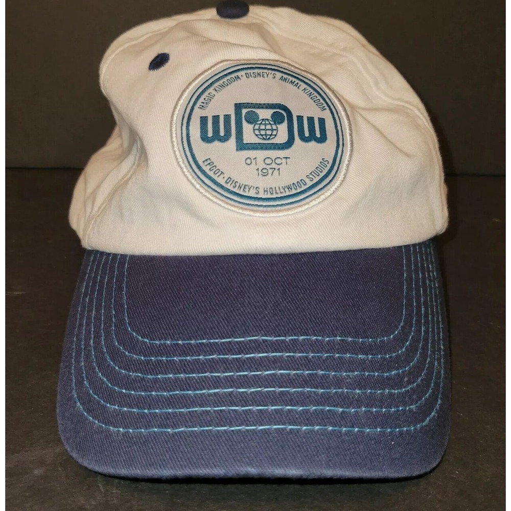Disney Parks 2019 Walt Disney World Attraction Icon Blue White Adjustable Hat